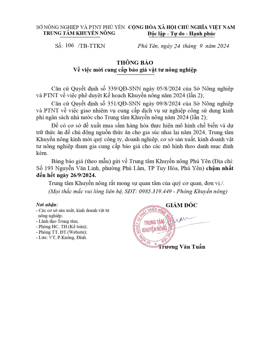 thong bao cung cap bao gia vat tu nong nghiep 2024 signed page 0001